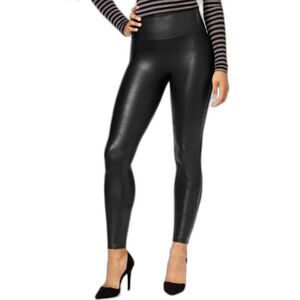 Spanx Women's NWOT Black Faux Leather High Waist Ankle Length Leggings Sz Small